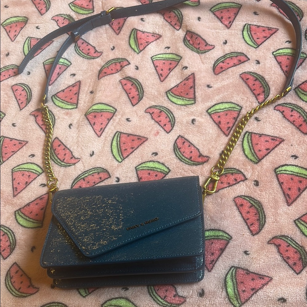 Nine West Blue and Gold Crossbody Bag